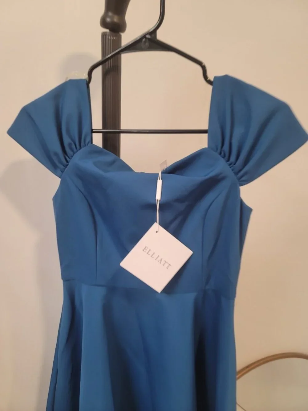 ELLIATT Palace Asymmetrical Gown, Blue, Small New $228 NWT